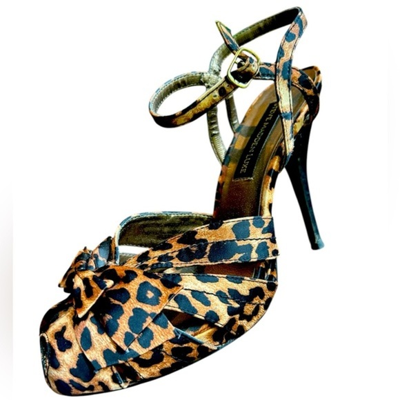 STEVE MADDEN L-CLARA Leopard Print Peep Toe 5” Stiletto Heels, Size 9M - Picture 1 of 9